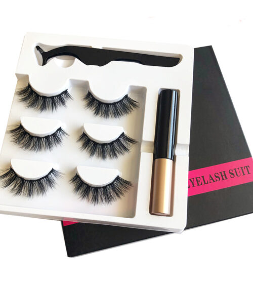 Super 3 Par Magnetisk Øjenvipper, Magnetisk Eyeliner sæt samt med en pincet