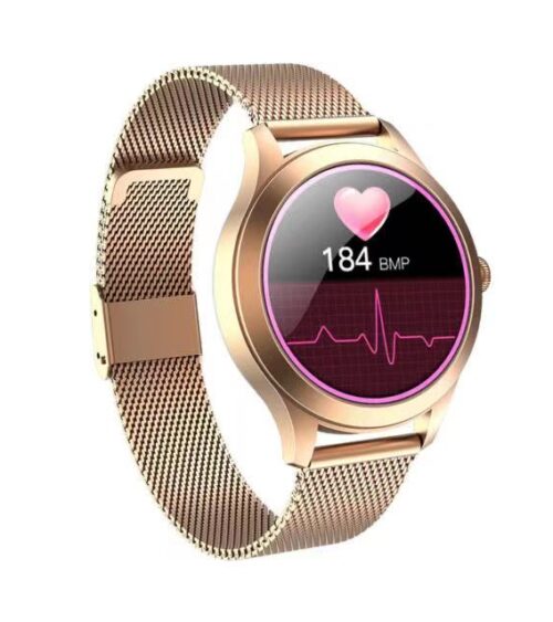 Vandtæt Smartwatch Med Pulsmåler Til Kvinder- Rødguld