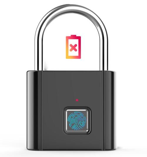 Hængelås med Fingeraftrykslæse - Sort