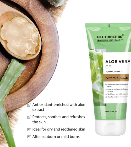 Alternative view of Neutriherbs Aloe Vera Gel med vitamin A, C og E 200ml