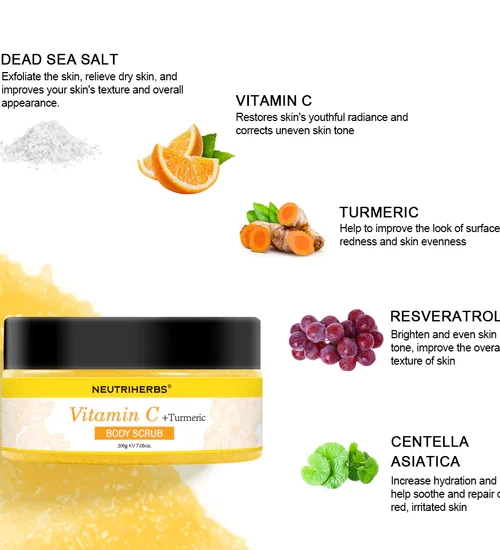 Neutriherbs C-vitamin ¨g Gurkemeje Eksfolierende Body Scrub 200gr - Billede 5