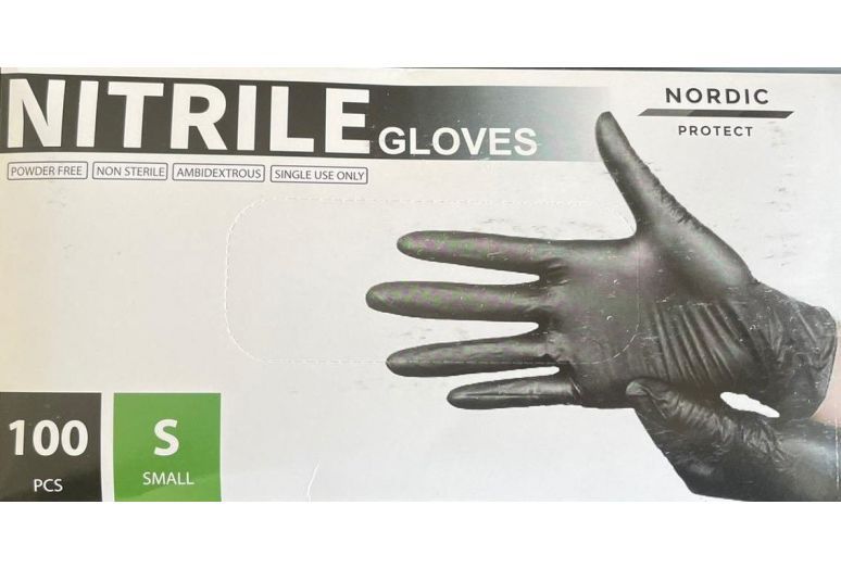 Nordic Protect Nitril Handsker Sort Pudderfri 100 Stk LashCare
