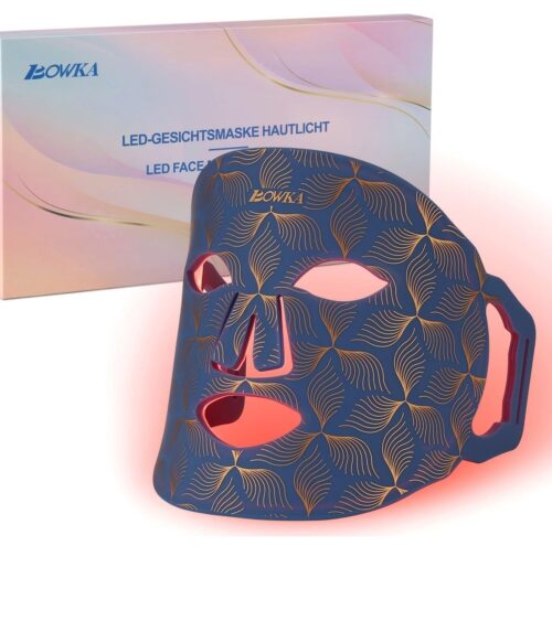 Foldbar Silikone LED Ansigtsmaske, Lysterapi maske -Led Lysmaske